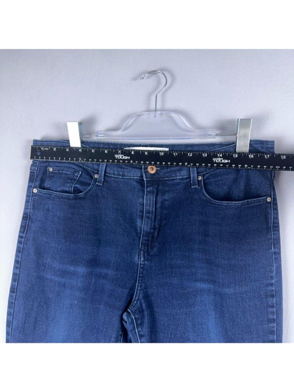 Signature By Levi Strauss Jeans Size 14 Large Bootcut Mid Rise Blue Dark Wash - Picture 9 of 13